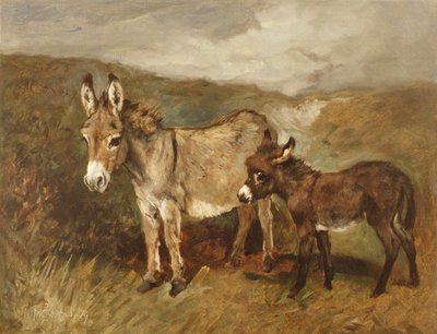 湿原に出たロバ、1890年頃 作： John Emms