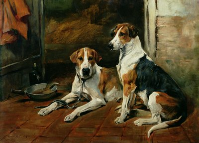 安定した室内の猟犬 作： John Emms