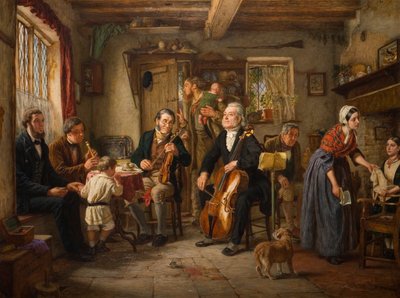 農家でのフィルハーモニーのリハーサル、1860 作： John Evan Hodgson