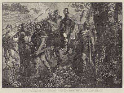 ハロルドの軍隊の前で行進しているケントの男性 作： John Evan Hodgson