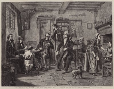 最初のリハーサルでの私たちのフィルハーモニック協会 作： John Evan Hodgson