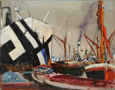 ロンドン・ドック、19世紀後半から20世紀半ば（油彩画） 作： John Everett