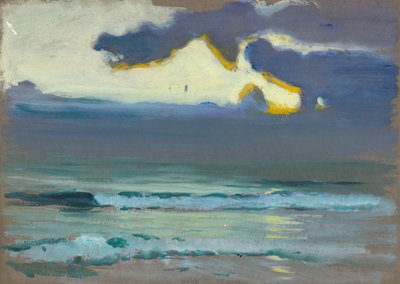 海の風景。暗く穏やかな海と穏やかなローラー（絵画） 作： John Everett