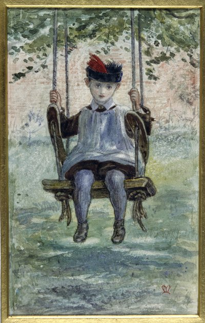 ブランコに乗る少年（水彩 作： John Everett Millais