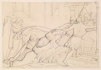 エルジバは大司教オードの命令により押収された、1843年 作： John Everett Millais