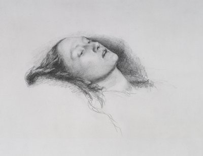 エリザベス・シドダル：「オフィーリア」のための研究、1852 作： John Everett Millais