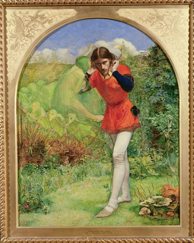 フェルディナンド、アリエルに誘われて、1849-50 作： John Everett Millais