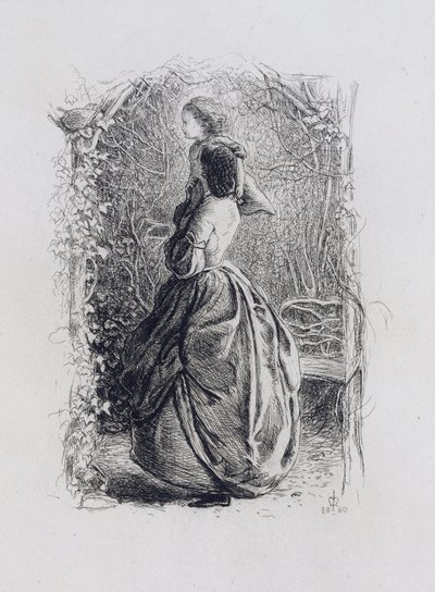 Happy Springtime（紙にエッチング） 作： John Everett Millais