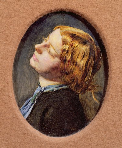 マリアナの頭、堀のあるグランジでマリアナの研究（618を参照） 作： John Everett Millais