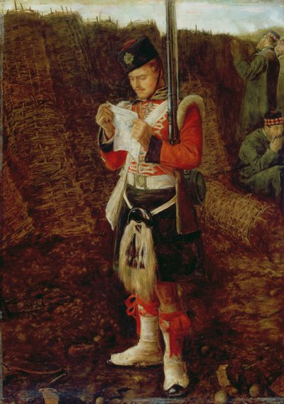 家からのニュース、1856-57 作： John Everett Millais