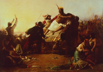 ペルーのインカのサイズを測るピサロ（ジョン・エヴァレット・ミレイ作 作： John Everett Millais