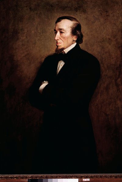 保守党創設者であるベンジャミン・ディズレーリ（1804-1881）の肖像画 ジョン・エヴァレット・ミレイ（1829-1896）による絵画 19世紀 ロンドン、ナショナル・ポートレート・ギャラリー 作： John Everett Millais