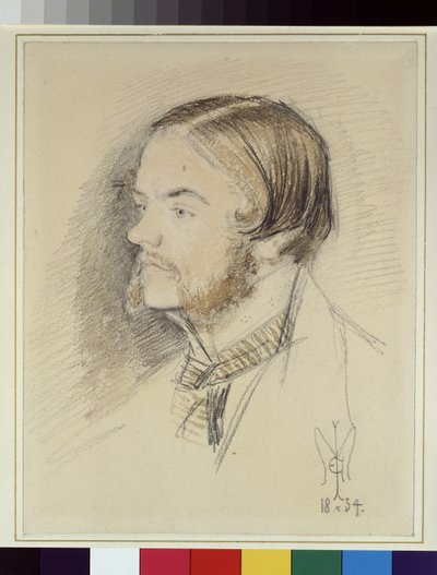 ホルマンハントの肖像、1854年（トイレと紙に鉛筆） 作： John Everett Millais