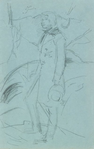 ジョン・ラスキンの肖像の予備スケッチ、1853-1854 作： John Everett Millais