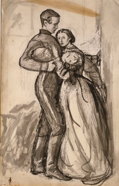 「The Black Brunswicker」の習作、1859 年 作： John Everett Millais