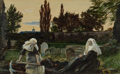 安息の谷」のための習作（紙に水彩、ガッシュ、アラビアゴム） 作： John Everett Millais