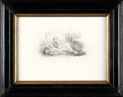 夏の怠惰（エッチング） 作： John Everett Millais