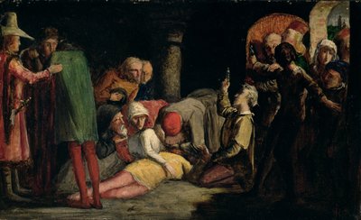 ロミオとジュリエットの死 1848年頃 油彩、ミルボード 作： John Everett Millais