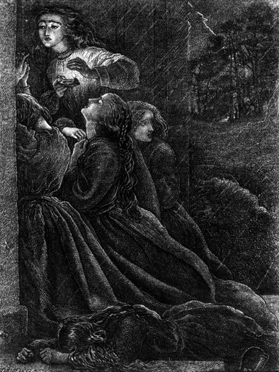5つの愚かな処女、「私たちの主と救い主イエス・キリストの寓話」、1864年からのイラスト 作： John Everett Millais