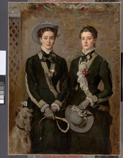 双子、ケイトエディスとグレースモードホアの肖像、1876 作： John Everett Millais
