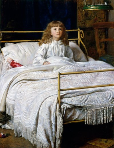 目覚めている 作： John Everett Millais