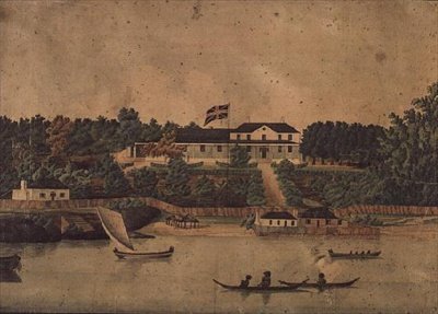 第一官邸、シドニー、1807年頃（水彩画 作： John Eyre