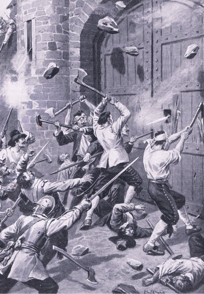 ダンディーの略奪 1651年9月1日：イギリスの船員がウェルゲート港を攻撃 「British Battles on Land and Sea」より引用 作： John F. Campbell