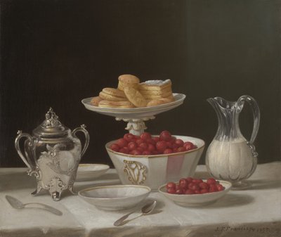 デザート静物、1855 作： John F. Francis