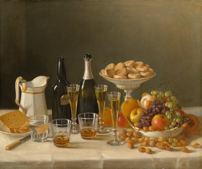 ワイン、チーズ、フルーツ 作： John F. Francis