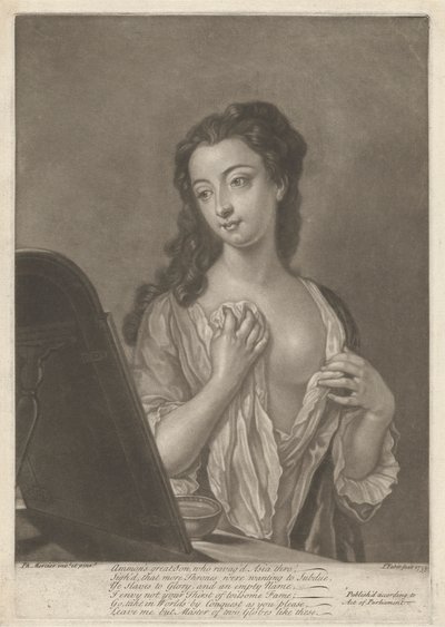 グラスを持つ女性 作： John Faber the younger