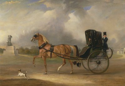 ハイドパークでカブリオレを運転するウィリアム・マッセイ・スタンレー 作： John Ferneley