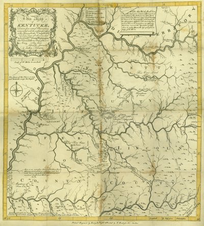 ケンタッキーの地図...、ヘンリーD.パーセルによって彫刻、T。ルークによって印刷、フィラデルフィア、1784 作： John Filson