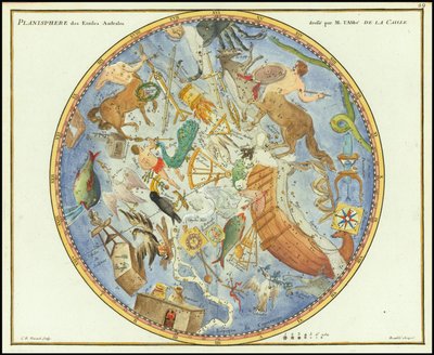 1776 - ジョン・フラムスティード - オーストラリア大陸の星座早見盤 作： ジョン・フラムスティード
