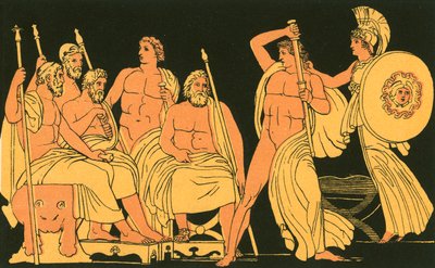 アキレスの怒りを抑えるアテネ 作： John Flaxman