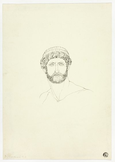 ヒゲ男の胸像 作： John Flaxman