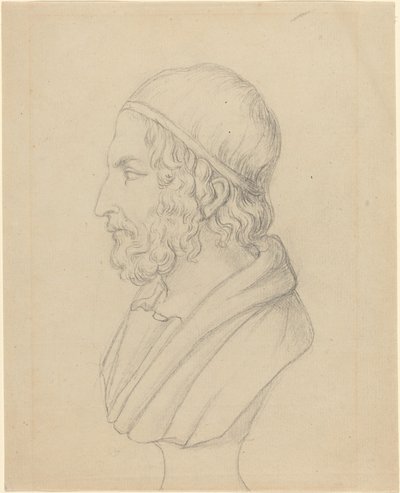 ひげを生やした男の古典的な肖像胸像 作： John Flaxman