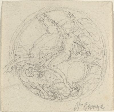 聖ジョージと竜を表現したメダルのデザイン 作： John Flaxman