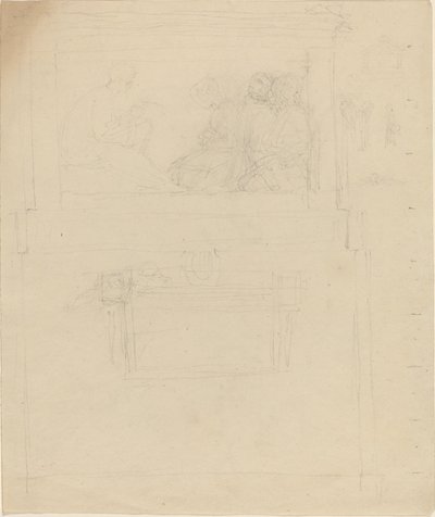サー・ウィリアム・ジョーンズのモニュメントのデザイン (?) [正と裏] 作： John Flaxman