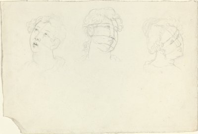 マグダラのマリアと二人の聖人の頭(?) 作： John Flaxman