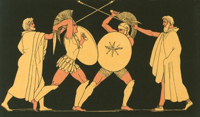 ヘラルドで隔てられたヘクターとアヤックス 作： John Flaxman