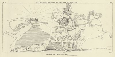 アキレスの車に引きずられたヘクトルの遺体 作： John Flaxman