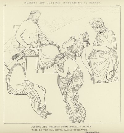 謙虚さと正義が天国に戻る 作： John Flaxman