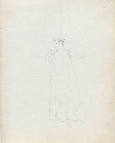 シドンズ夫人、コンスタンスとして、1783年（紙にペン、インク、ウォッシュ） 作： John Flaxman