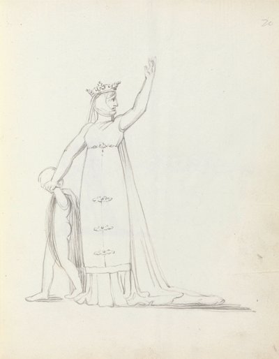 シドンズ夫人、子供との関係、1783年（ペン、インク、紙に洗う） 作： John Flaxman