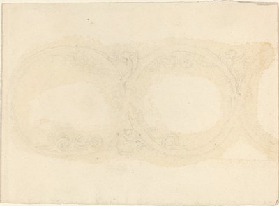 翼のある女性像と装飾的なボーダー デザイン 作： John Flaxman