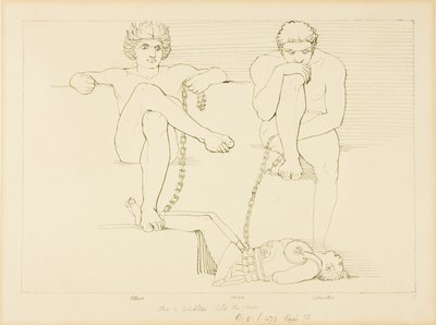 アレスを捕らえるオトゥスとエフィアルテス 作： John Flaxman