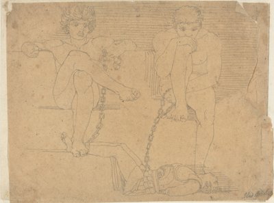 火星人を捕らえるオータスとエピアルテス 作： John Flaxman
