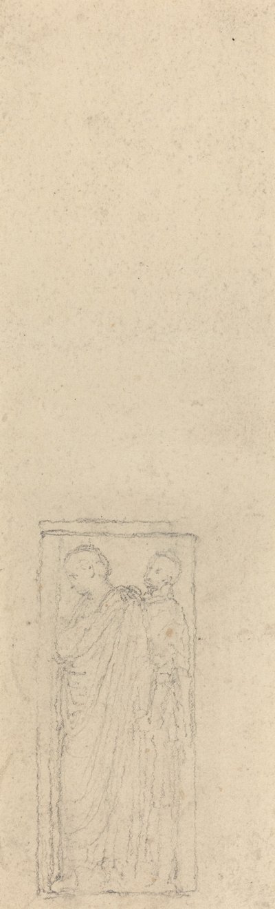 マントをまとった二人のレリーフ 作： John Flaxman
