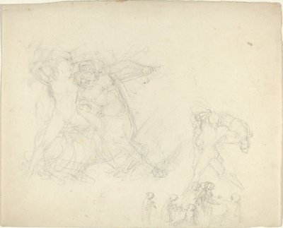 ケンタウロスと戦う男を含む研究シート 作： John Flaxman