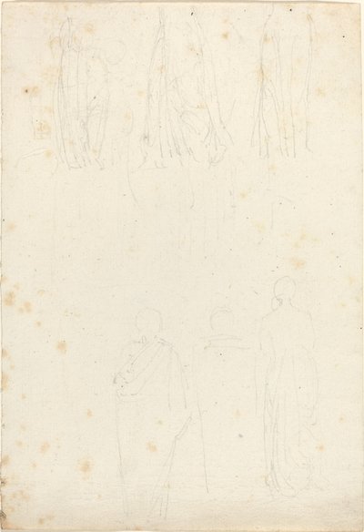 クロークされた人物の研究シート 作： John Flaxman